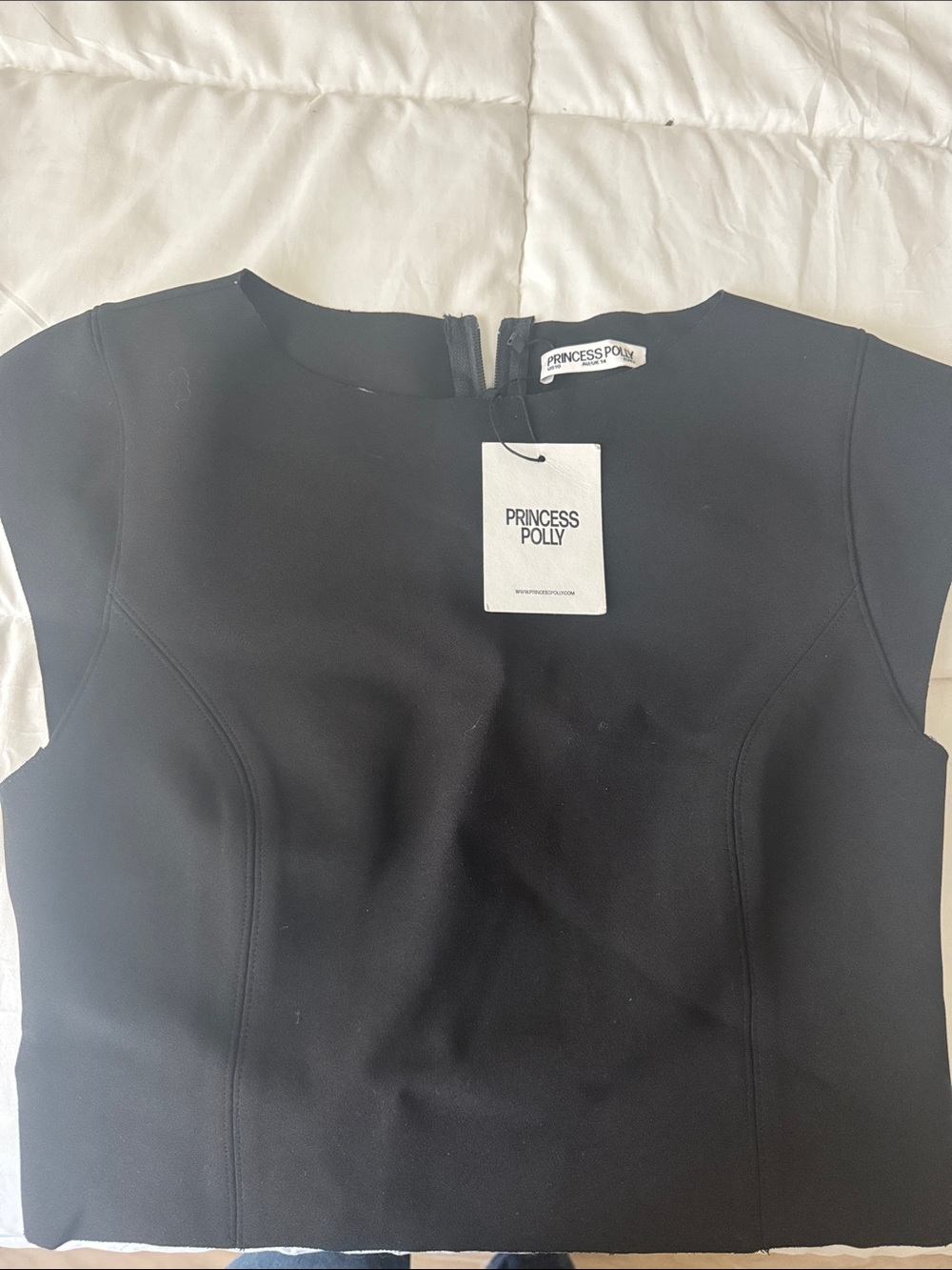 NWT Princess Polly Black Cap-Sleeve Structured Tank Top